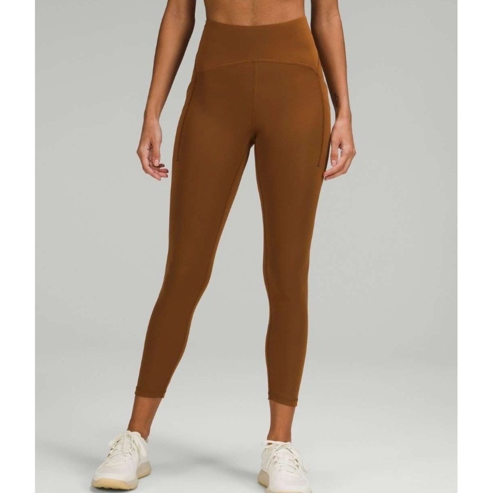 Lululemon Power Thru High-Rise‎ Tight Leggings 25" Copper Brown Size 8